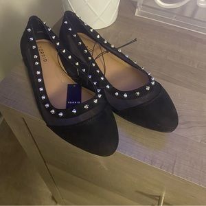 NWT Torrid size 9W black flats with studs